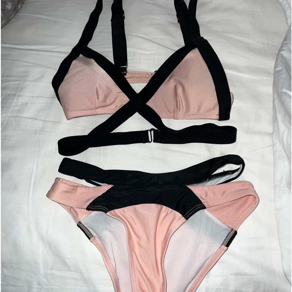 Two Piece Light Pink Swimsuit Small